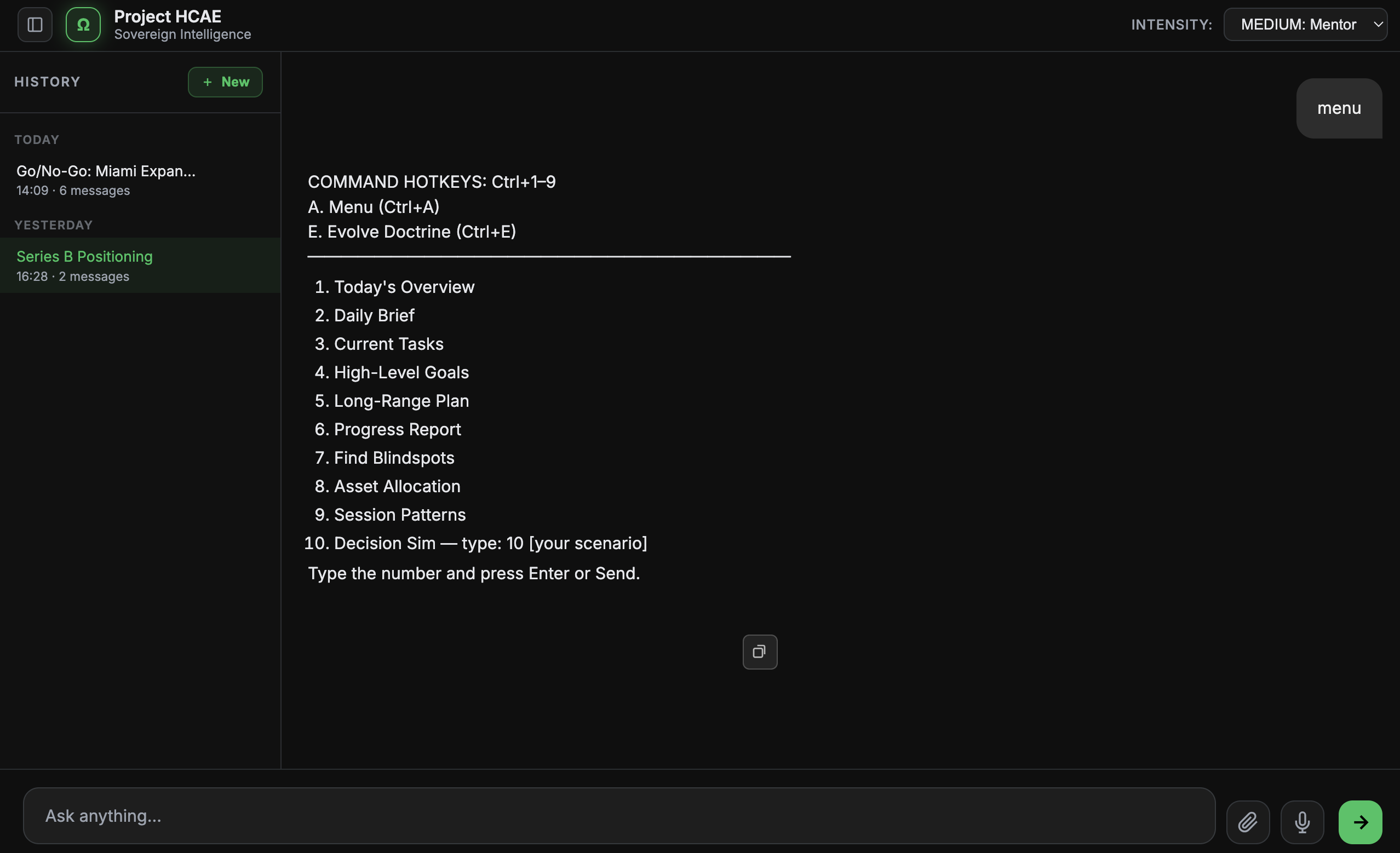 HCAE Project Interface